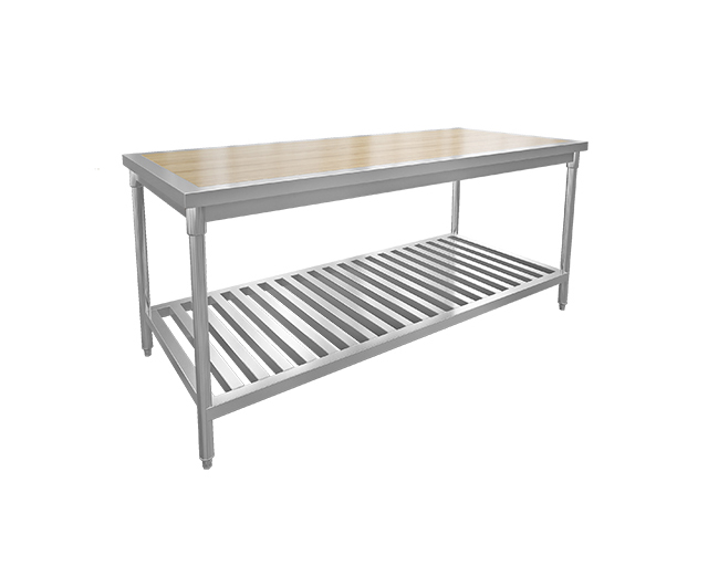 雙層格柵木面工作臺 尺寸:1800x800x800mm